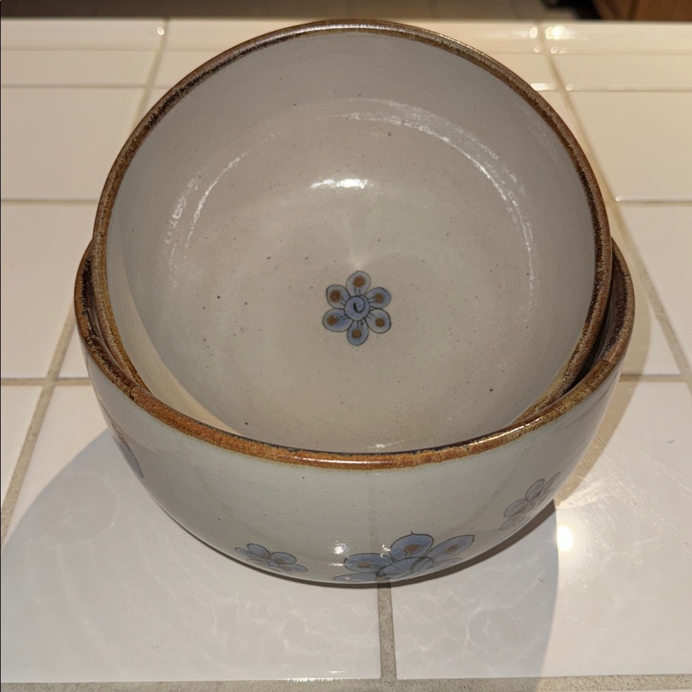 Ken Edwards Mexican TONALA POTTERY El Palomar nestingserving bowls set of 2  🐈‍⬛